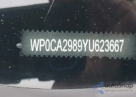 2000 Porsche Boxster z USA, uszkodzony, nr VIN WP0CA2989YU623667